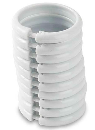 SET 12 ARGOLLAS (GANCHOS) BLANCOS PARA CORTINAS