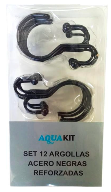 SET 12 ARGOLLAS ACERO NEGRAS REFORZADAS