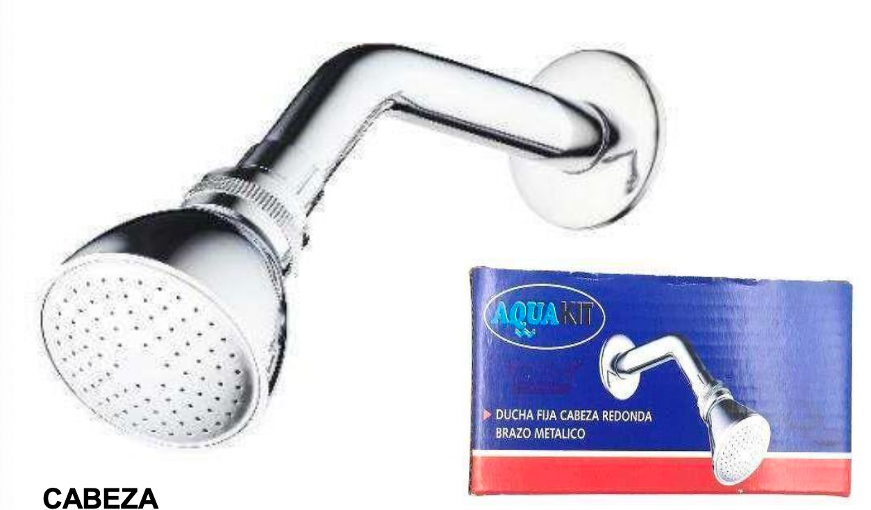 DUCHA FIJA CROMADA BRAZO METÁLICO (CABEZA REDONDA)
