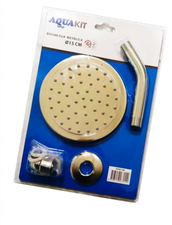 DUCHA FIJA METALICA Ø15 CM BRAZO 15 CM (BLISTER)