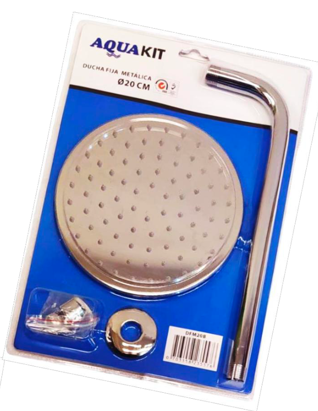 DUCHA FIJA METALICA Ø20 CM BRAZO 40 CM (BLISTER)