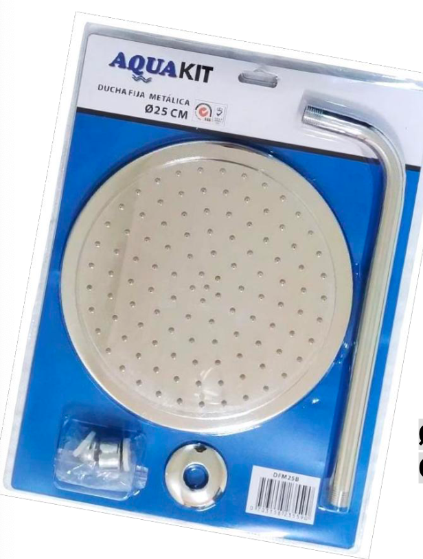 DUCHA FIJA METALICA Ø25 CM BRAZO 40 CM (BLISTER)
