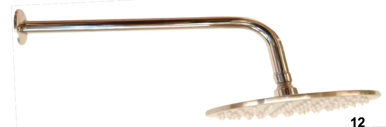 DUCHA FIJA METALICA Ø25 CM BRAZO 40 CM (CAJA)