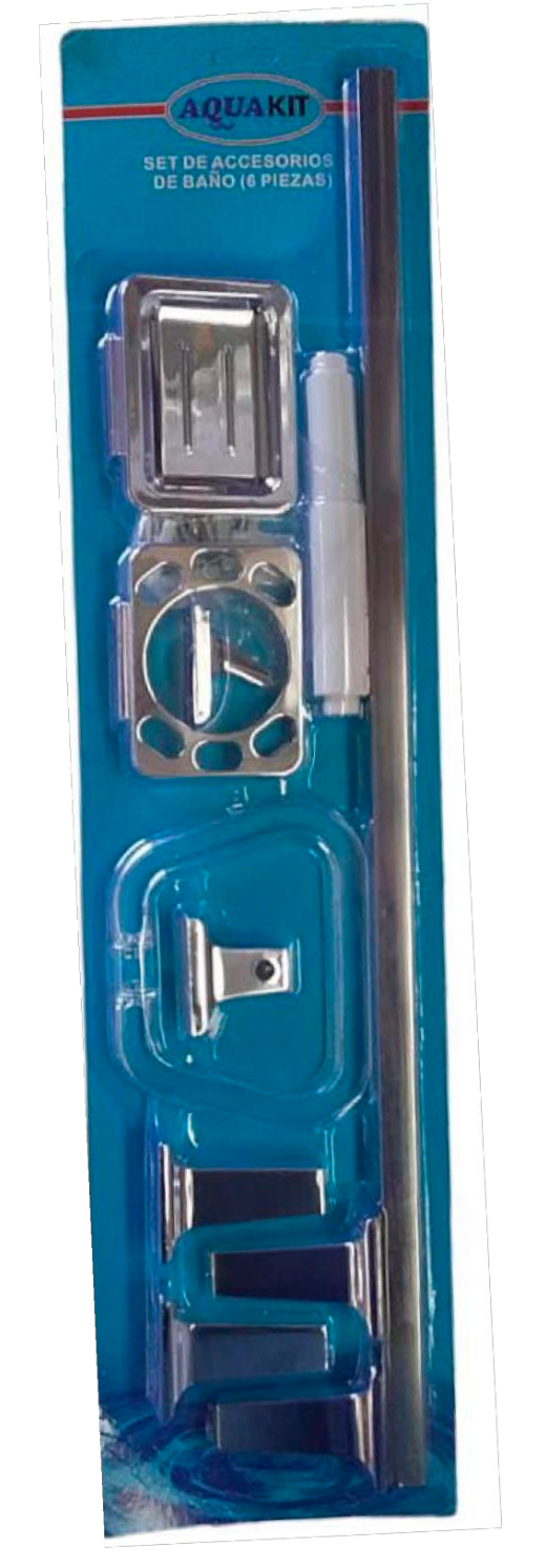 SET DE ACCESORIOS DE BAÑO 6 PIEZAS ABS CROMADO