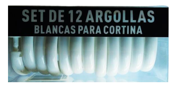 SET 12 ARGOLLAS (GANCHOS) BLANCOS PARA CORTINAS