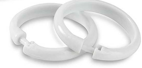 SET 12 ARGOLLAS (GANCHOS) BLANCOS PARA CORTINAS