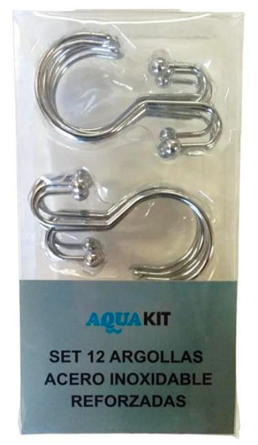 SET 12 ARGOLLAS ACERO INOXIDABLE REFORZADAS