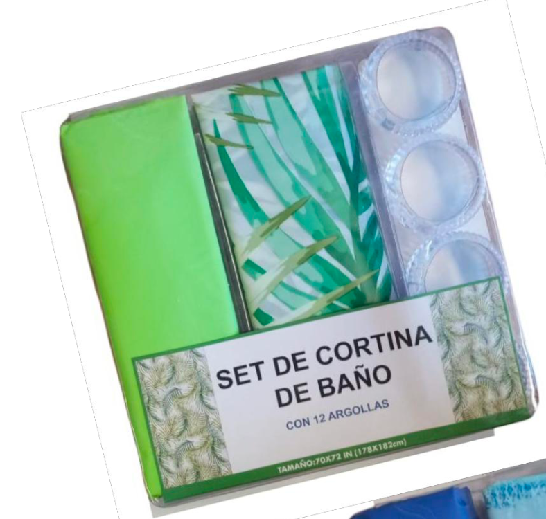CORTINA BAÑO CON FORRO Y ARGOLLAS (DIFERENTES DISEÑOS)