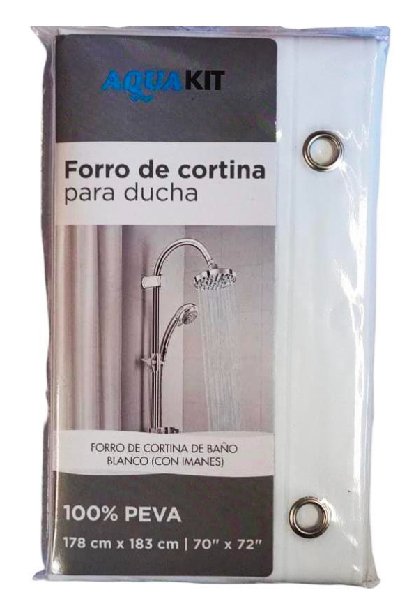 FORRO DE CORTINA DE BAÑO BLANCO (CON IMANES)